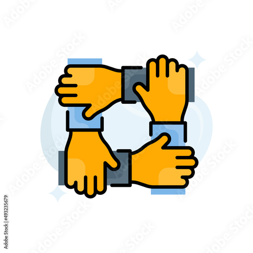 Cooperation Vector Filled Outline Icon design illustration. EPS 10 File on White background