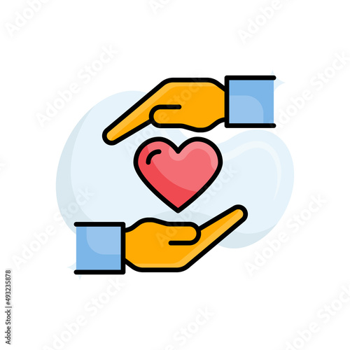 Humanitarian Vector Filled Outline Icon design illustration. EPS 10 File on White background
