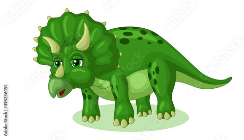 Adorable triceratops cartoon, Vector Illustration
