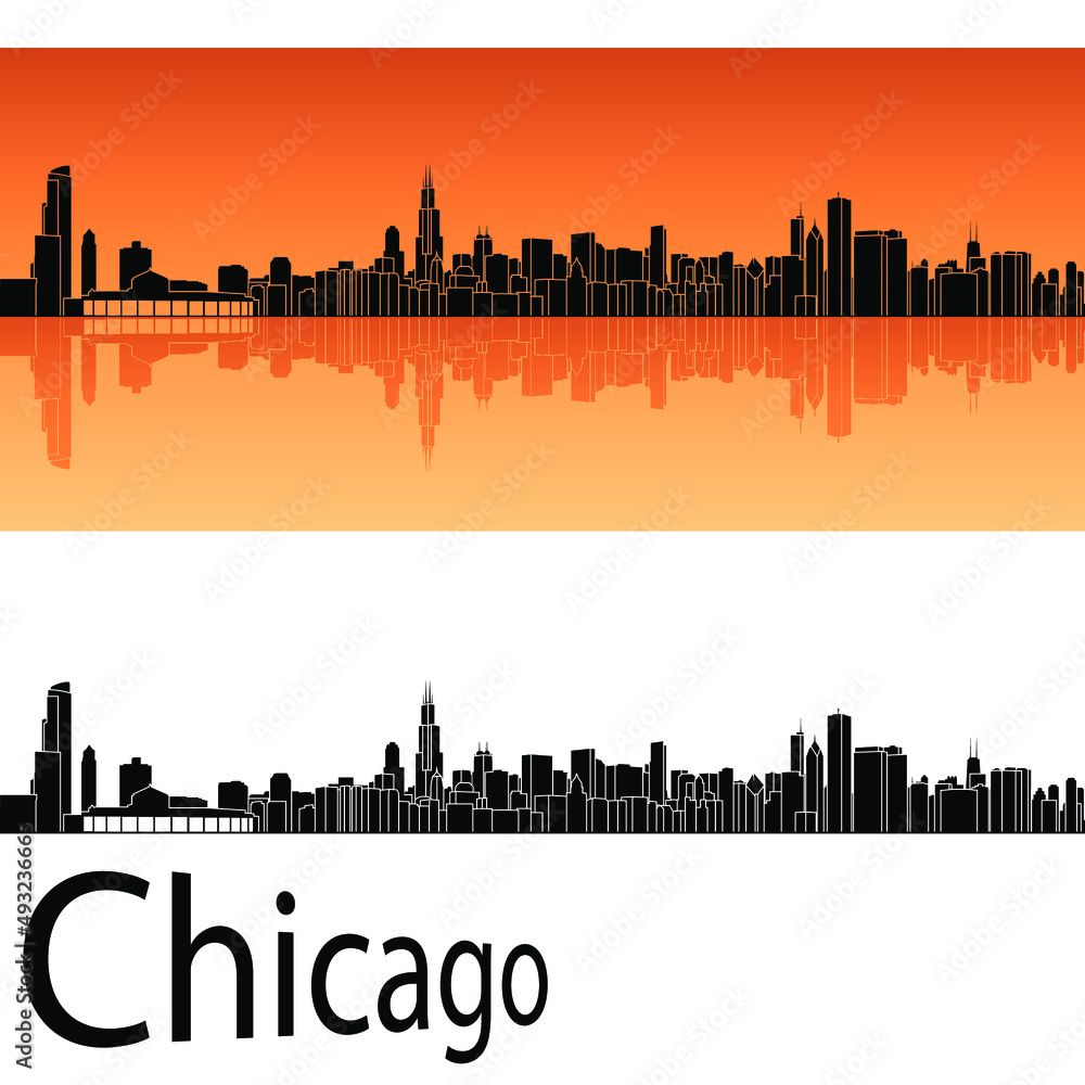 skyline in ai format of the city of  chicago