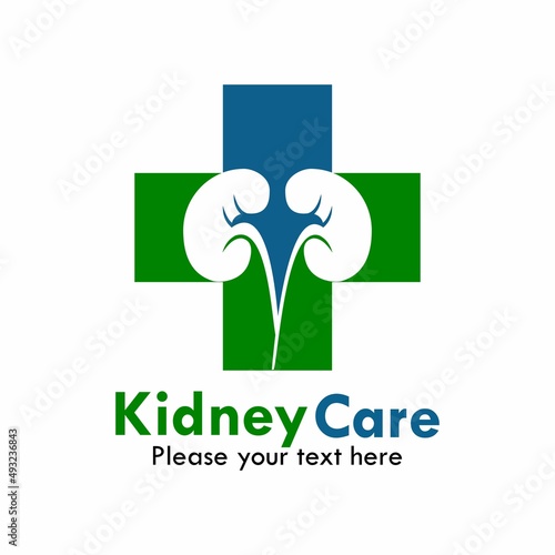 Kidney care logo design template illustration