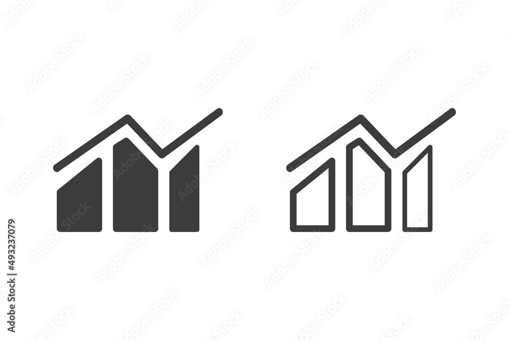Report graph icon vector illustration glyph style design with 2 style icons black and white. Isolated on white background. Report graph icon vector illustration glyph style design with 2 style icons black and white. Isolated on white background.