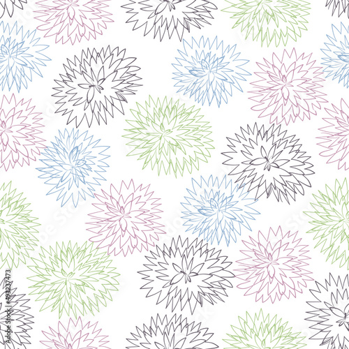 colored circles on a white background. Seamless pattern