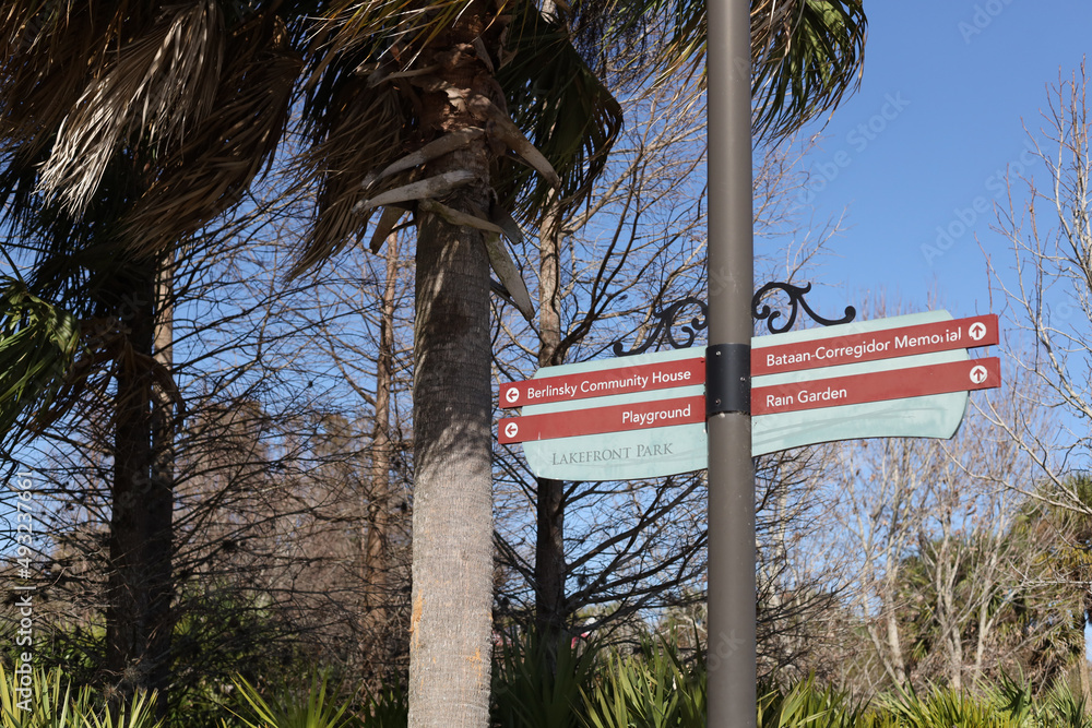 Kissimmee Lakefront Park Grassy waterfront park with walking paths, a