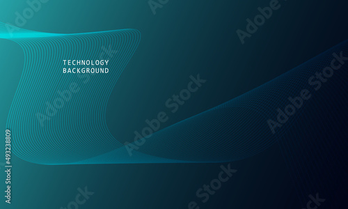abstract wave technology background with blue light smooth and flow.