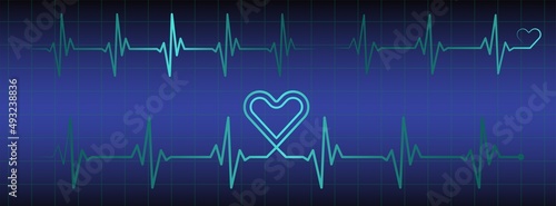 Ecg, ekg monitor with cardio diagnosis line set. Heart rhythm line vector design to use in healthcare, healthy lifestyle, medicine and ekg, ecg concept illustration projects.
