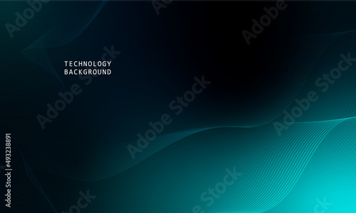 abstract wave technology background with blue light smooth and flow.