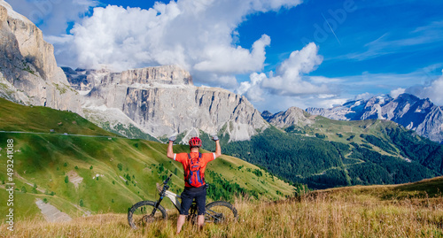 Dolomites by mountain bike, beautiful space, views and bicycle paths, Adventure and journey that gives joy and happiness