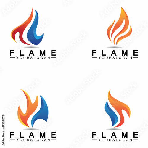 fire flame logo icon vector design template