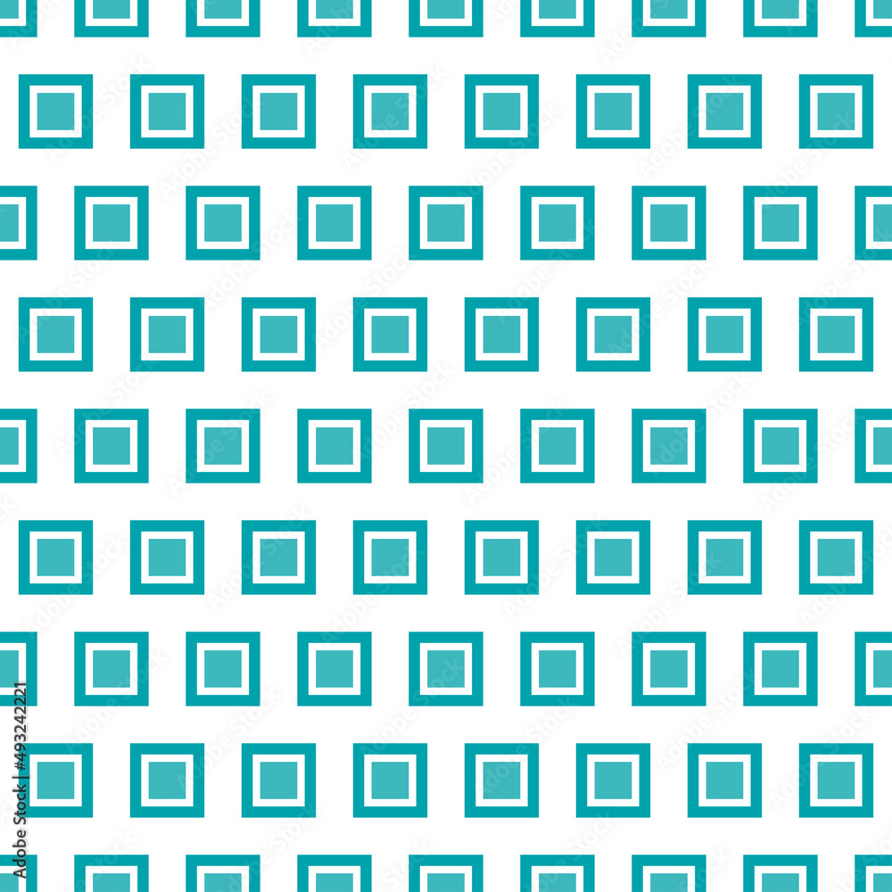 White seamless pattern with blue squares. White seamless pattern with blue squares.