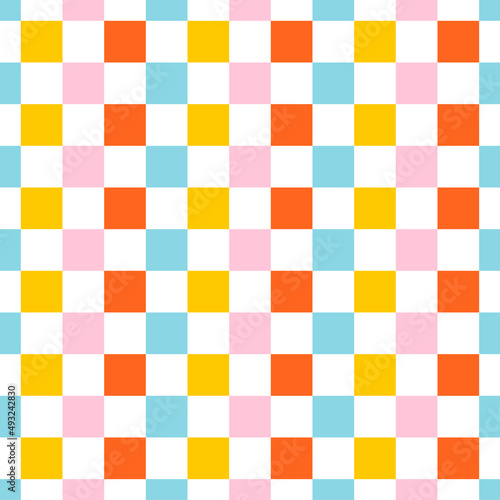 Colorful chess table seamless pattern.