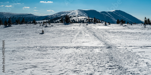 Velka Chochula, Kosariska and Skalka hills in winter Nizke Tatry mountains in Slovakia photo