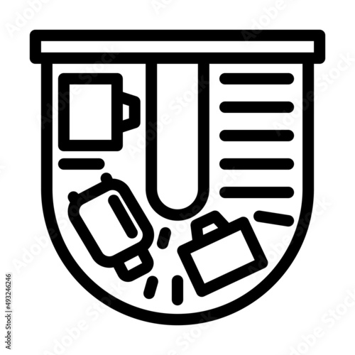 baggage claim tape line icon vector. baggage claim tape sign. isolated contour symbol black illustration