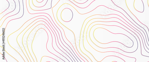 3d Topographic contour map, waving technology line backdrop. space or surface map, Map line of topography. vector abstract topographic map concept with space for your copy.