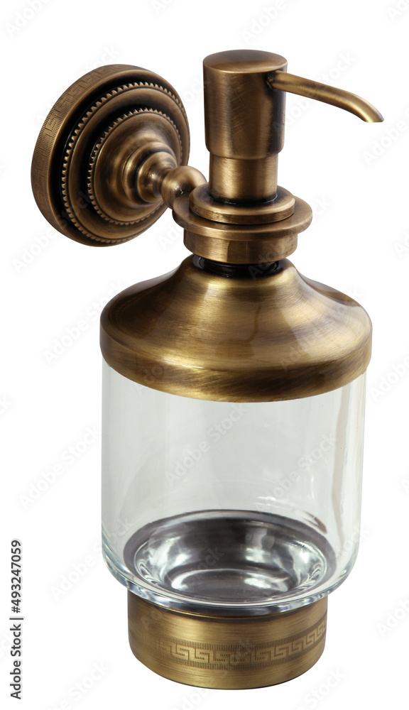 Empty liquid soap dispenser attached to wall. Empty liquid soap dispenser attached to wall.