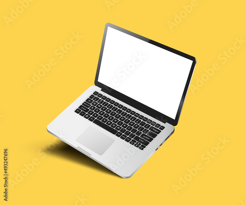 Levitation laptop. Vector