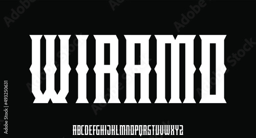 modern black letter gothic alphabet vector font set 
