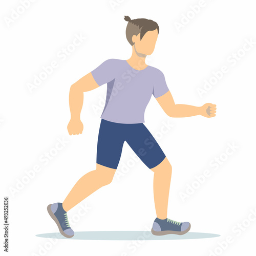 young man running. vector illustration