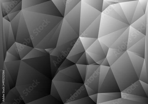 black and white low poly background, vector