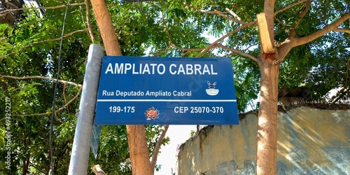 Placa da Rua Deputado Ampliato Cabral photo