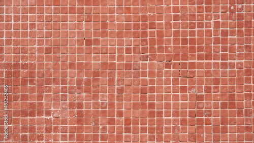 Fachada de azulejo pequeño ceramico rojo gresite
