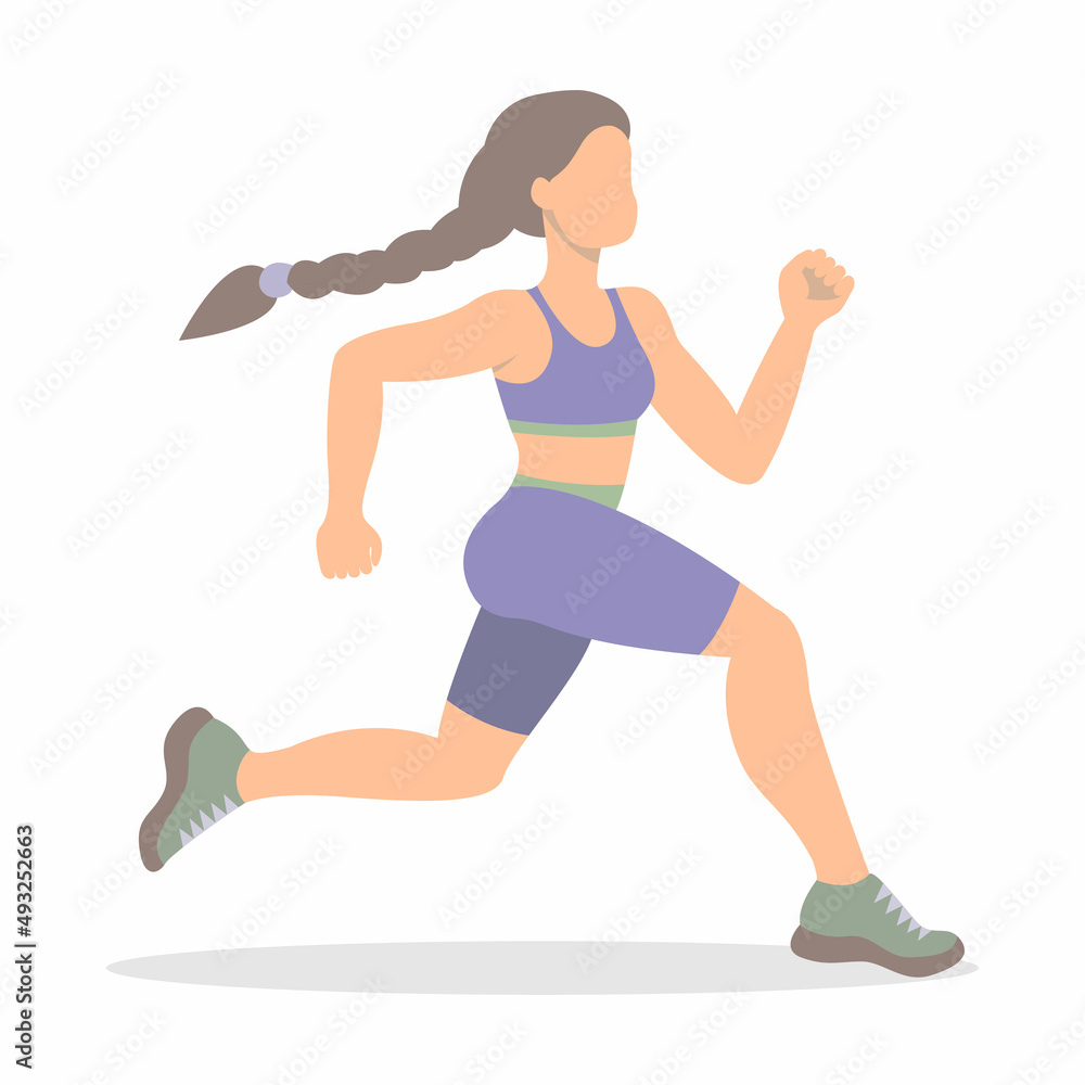 running young girl vector illustration running young girl vector illustration