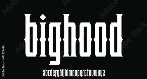 modern black letter gothic alphabet vector font set 