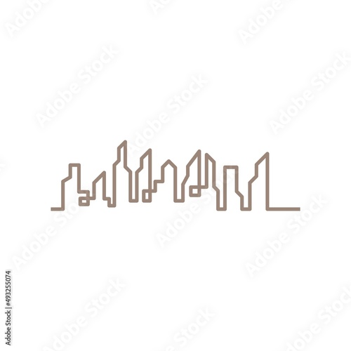 Modern City skyline illustration in flat design