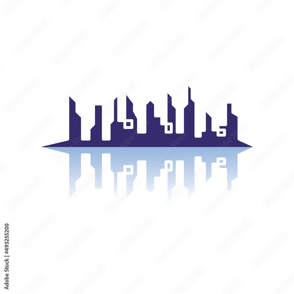 Modern City skyline illustration in flat design