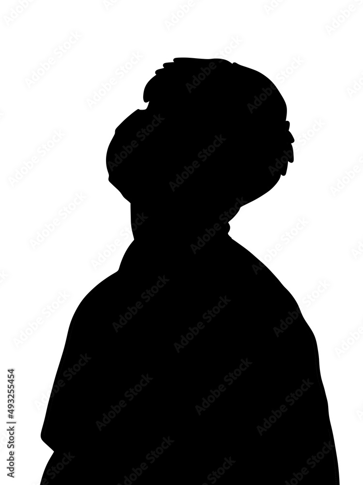 black shape man on white background