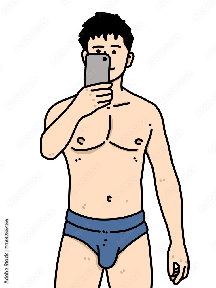 Fototapeta premium cute man cartoon on white background