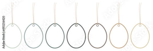 7 Hangtags Ostereier Rahmen Naturfarben