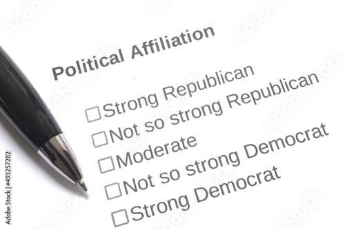 Political Affiliation Survey with Answer Choices