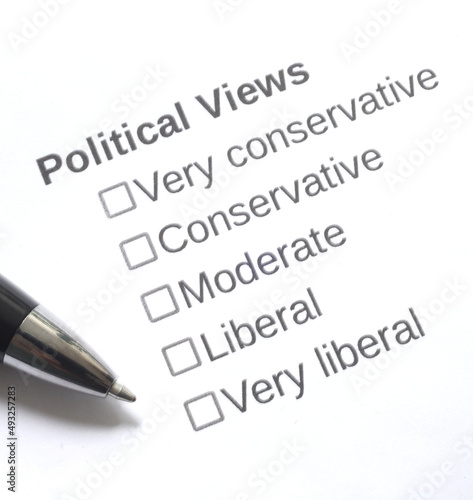 Political Views Survey with Answer Choices