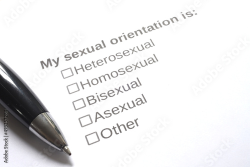 Image of a sexual orientation survey question and related answer choices.