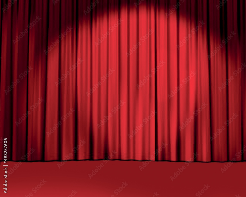 Rideau velours rouge de théâtre, cinéma, scène Stock Photo | Adobe Stock