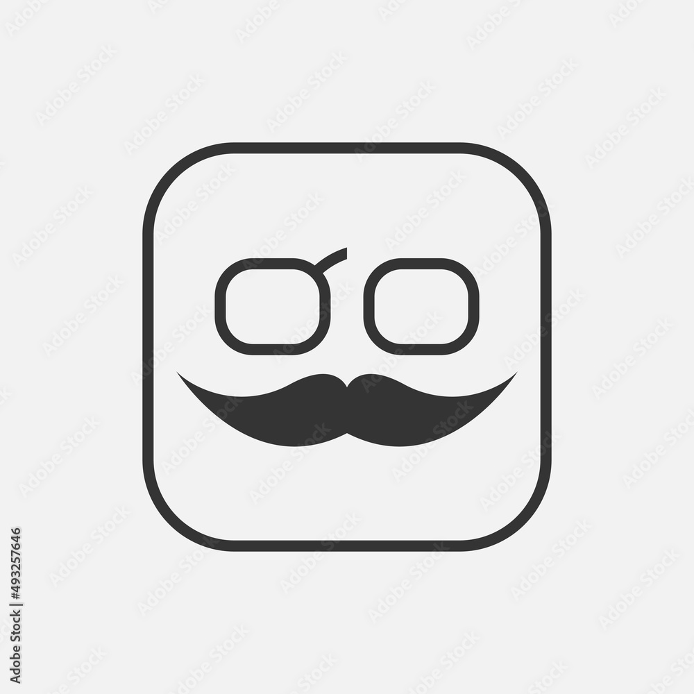 mustache box glasses logo icon mustache box glasses logo icon