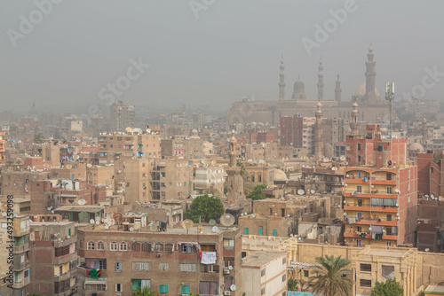 Islamic Cairo view from the top of Ibn Tulun mosque s minaret. Cairo  Egypt