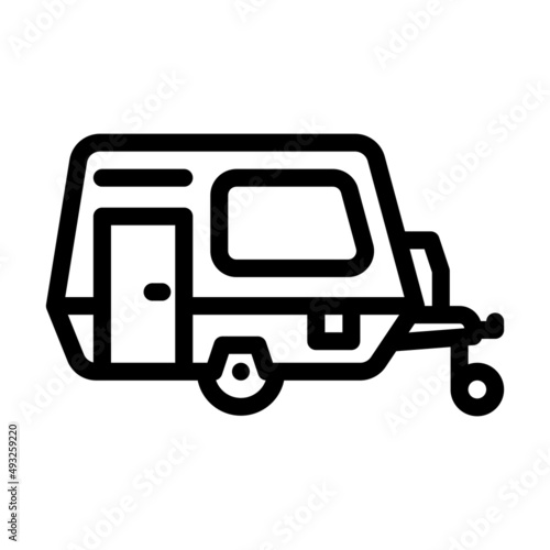 trailer camping line icon vector. trailer camping sign. isolated contour symbol black illustration