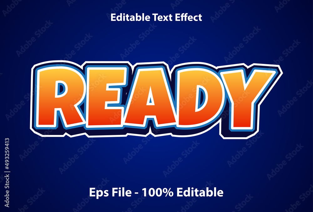 ready editable text effect with blue color.