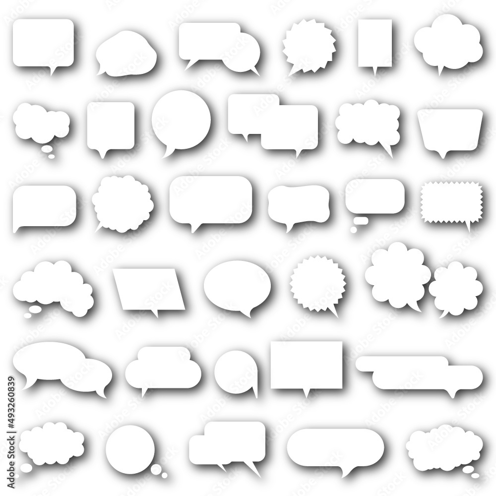 Speech Bubble set. Talk bubble. Cloud speech bubbles collection. Communication. Comics. Vector.