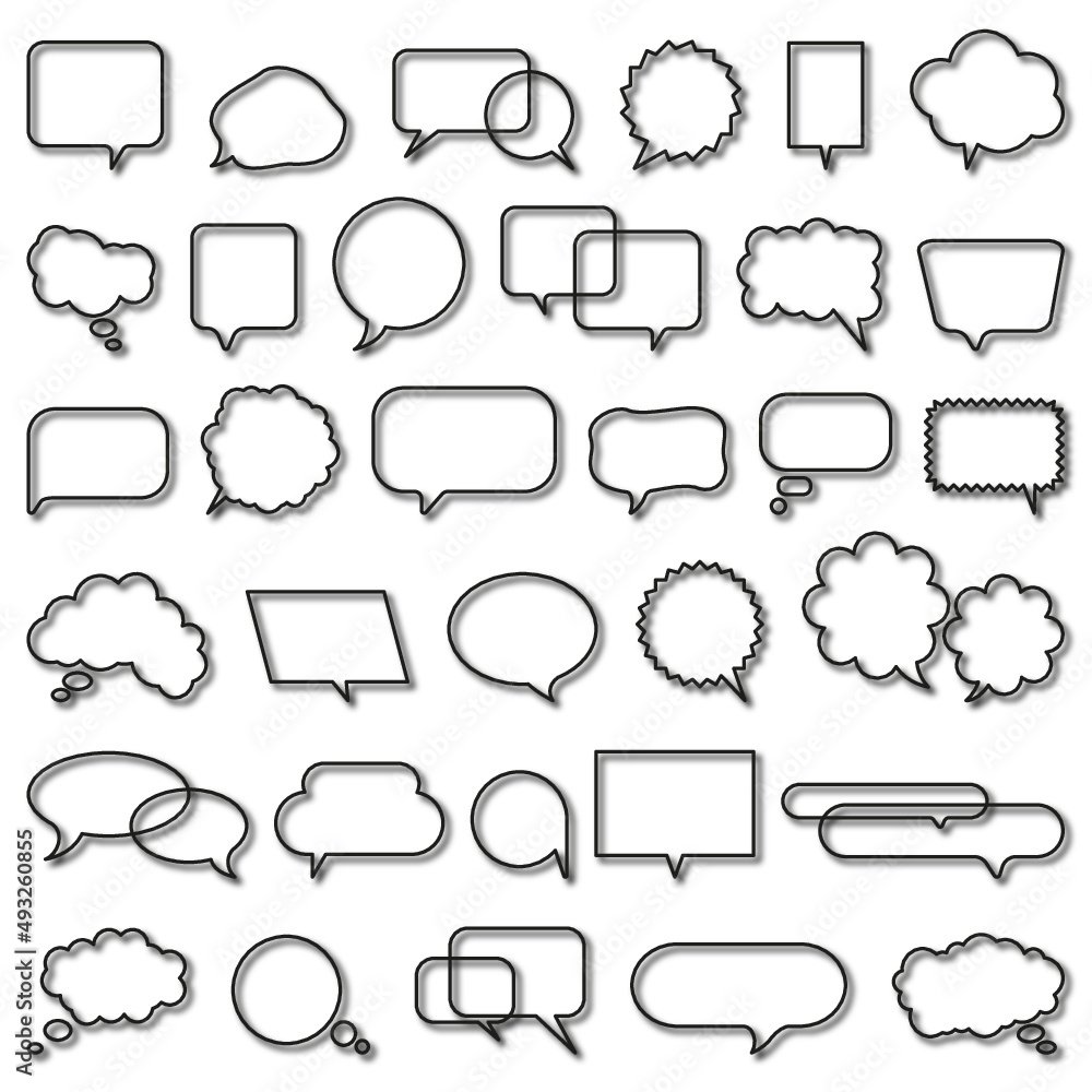 Obraz premium Speech Bubble set. Talk bubble. Cloud speech bubbles collection. Comics. Vector.