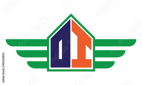 OI two letter monogram type real estate | construction | housing  creative initials letter logo design vector template.