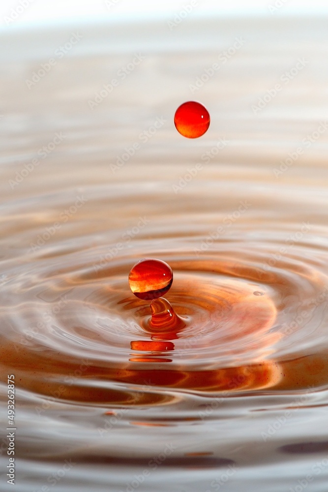 Springender Wassertropfen. Springender Wassertropfen.