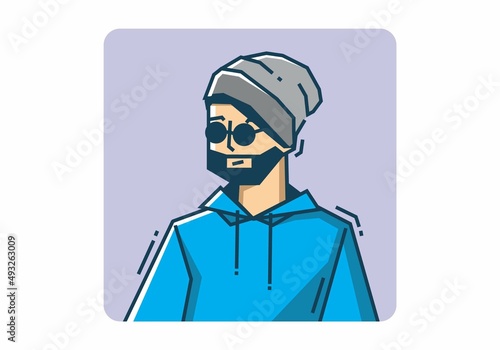 Stiff guy wearing a gray beanie