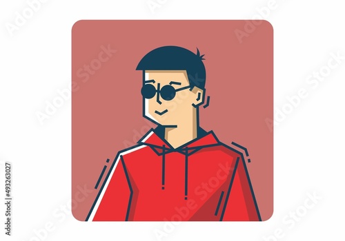 Stiff guy wearing dark glasses