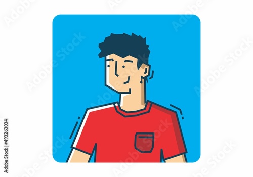 Stiff guy wearing red shirt