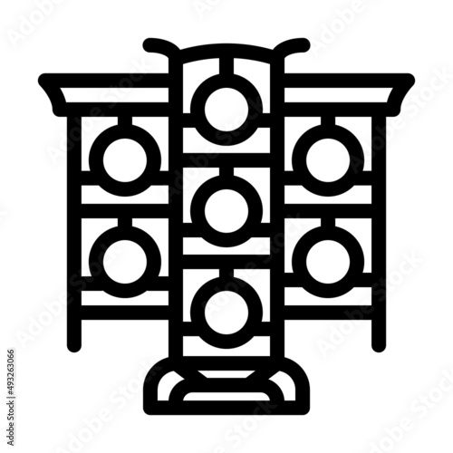 yunluo chinese line icon vector. yunluo chinese sign. isolated contour symbol black illustration