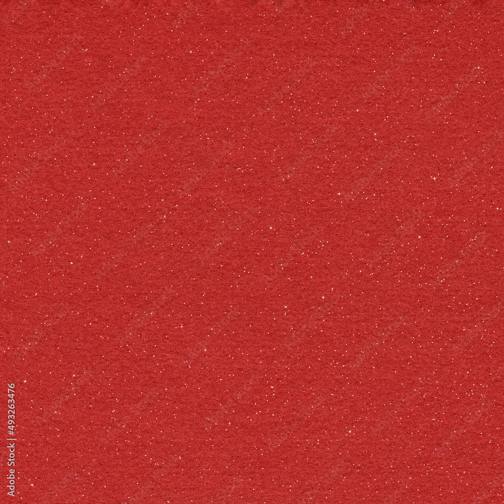Fototapeta premium Realistic Monochrome Red Felt Texture with Glitter Particles, Digital Paper