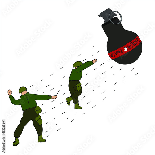 Soldier throwing a grenade